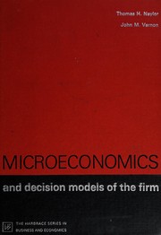 Cover of: Microeconomics and decision models of the firm