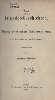 Zwei Isländer-Geschichten by Heusler, Andreas