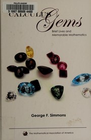 Cover of: Calculus gems by Simmons, George Finlay