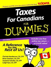 Cover of: Taxes for Canadians for Dummies 2003 Edition