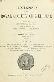 Cover of: Proceedings by Royal Society of Medicine, London