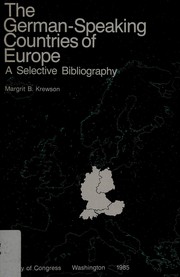The German-speaking countries of Europe by Margrit B. Krewson