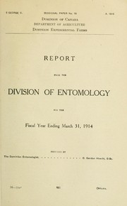 Cover of: Report of the Dominion Entomologist