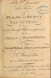 Select portions of Psalms and hymns set to music by Jane Clarke