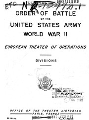 Cover of: Order of Battle of the United States Army, World War II: European Theater of Operations, Divisions