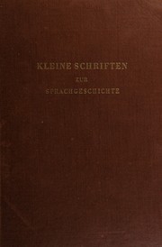 Cover of: Kleine Schriften zur Sprachgeschichte. -- by Stammler, Wolfgang