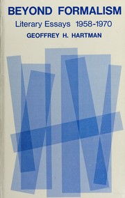 Cover of: Beyond formalism: literary essays, 1958-1970