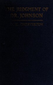 Cover of: The judgment of Dr. Johnson by Gilbert Keith Chesterton