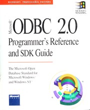 Cover of: Microsoft ODBC 2.0 Programmer's Reference and SDK Guide