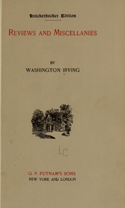 Cover of: Reviews and miscellanies by Washington Irving
