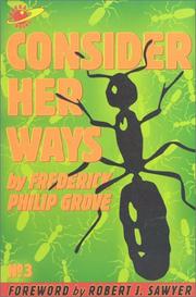Cover of: Consider her ways by Frederick Philip Grove