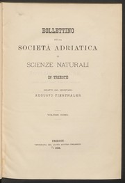 Cover of: Bollettino della Società adriatica di scienze naturali in Trieste by Società adriatica di scienze naturali in Trieste