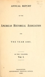 Cover of: Annual report of the American Historical Association by American Historical Association