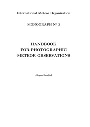 Cover of: Handbook for photographic meteor observations by Jürgen Rendtel
