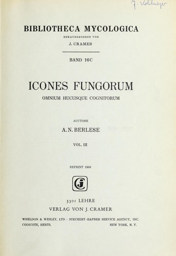 Icones fungorum by Augusto Napoleone Berlese