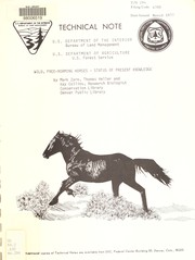 Cover of: Wild, free-roaming horses: status of present knowledge
