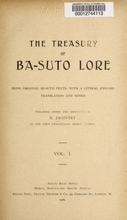 Cover of: The treasury of Ba-suto lore by Jacottet, Édouard