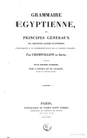 Cover of: Grammaire égyptienne by Jean-François Champollion