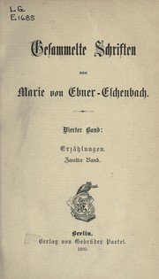 Cover of: Gesammelte Schriften/4 - Erzählungen 2. Band by 