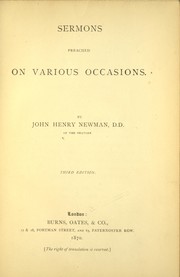 Cover of: Sermons preached on various occasions