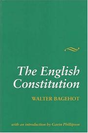 Cover of: The English Constitution by Walter Bagehot