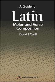 Cover of: A guide to Latin meter and verse composition