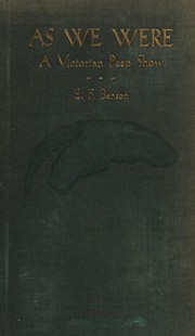 Cover of: As we were by E. F. Benson