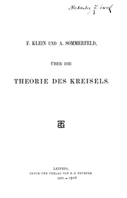 Cover of: Über die Theorie des Kreisels ... mit 143 Figuren im Text. by Felix Klein