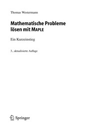 Cover of: Mathematische Probleme lo sen mit Maple by Thomas Westermann