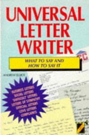 Cover of: Universal Letter Writer by A.G. Elliot