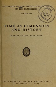 Cover of: Time as dimension and history