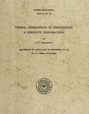 Cover of: Verbal affixations in Indonesian by D. P. Tampubolon
