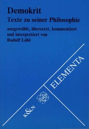 Cover of: Demokrit: Texte zu seiner Philosophie