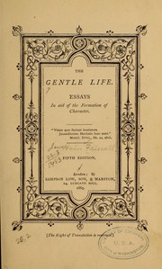 Cover of: The gentle life by J. Hain Friswell