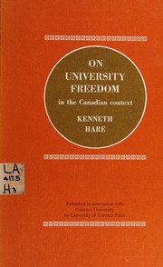 Cover of: On university freedom in the Canadian context