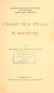 Cover of: Christ our penal subsititute