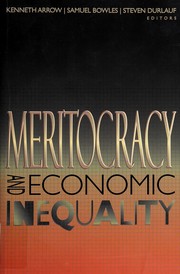 Cover of: Meritocracy and economic inequality