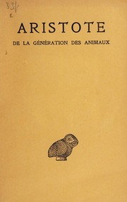 Cover of: De la génération des animaux by Aristotle