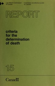 Cover of: Criteria for the determination of death.