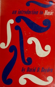 Cover of: An introduction to music. by David Dodge Boyden