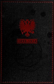 Cover of: The Russian imperial conspiracy, 1892-1914