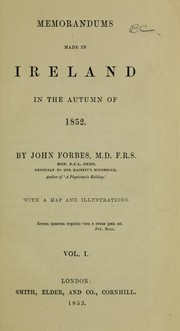 Cover of: Memorandums made in Ireland in the autumn of 1852.