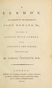 Cover of: A sermon occasioned by the decease of John Howard, Esq by Samuel Stennett
