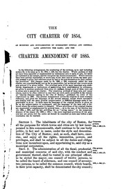 Cover of: The City Charter of 1854, of the City of Boston: As Modified and ... by Boston City Council