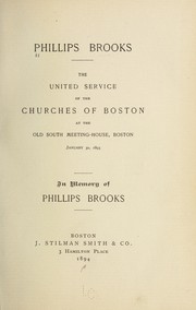 Cover of: Phillips Brooke: The united service of the churches of Boston ...