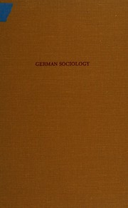 Cover of: German sociology