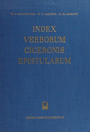 Cover of: Index verborum Ciceronis epistularum