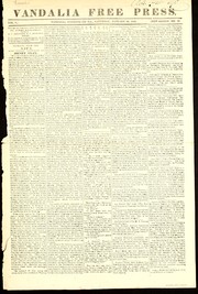 Cover of: Vandalia free press: January 20, 1844
