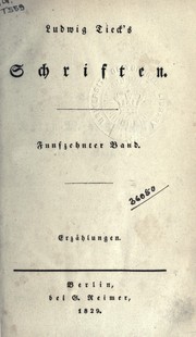 Cover of: Schriften by Ludwig Tieck