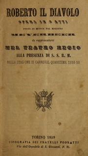 Cover of: Roberto il diavolo: opera in 5 atti